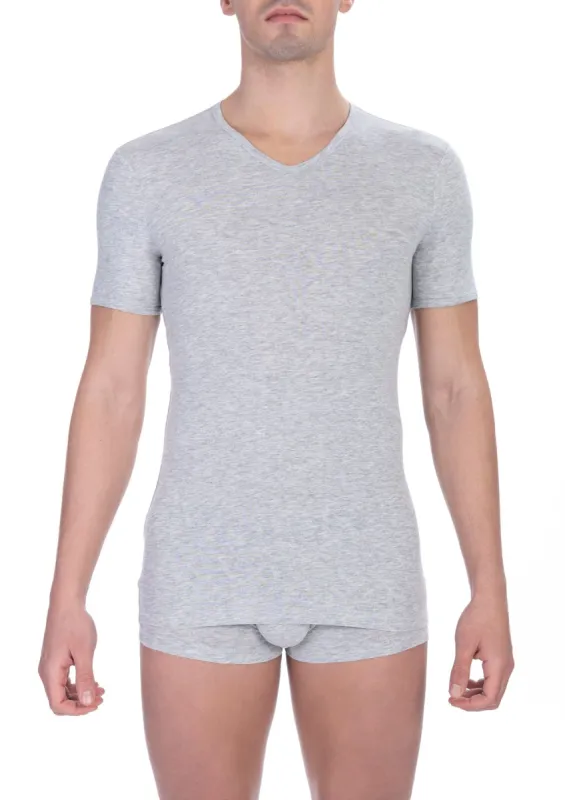 Gray Cotton Men T-Shirt made by Bikkembergs