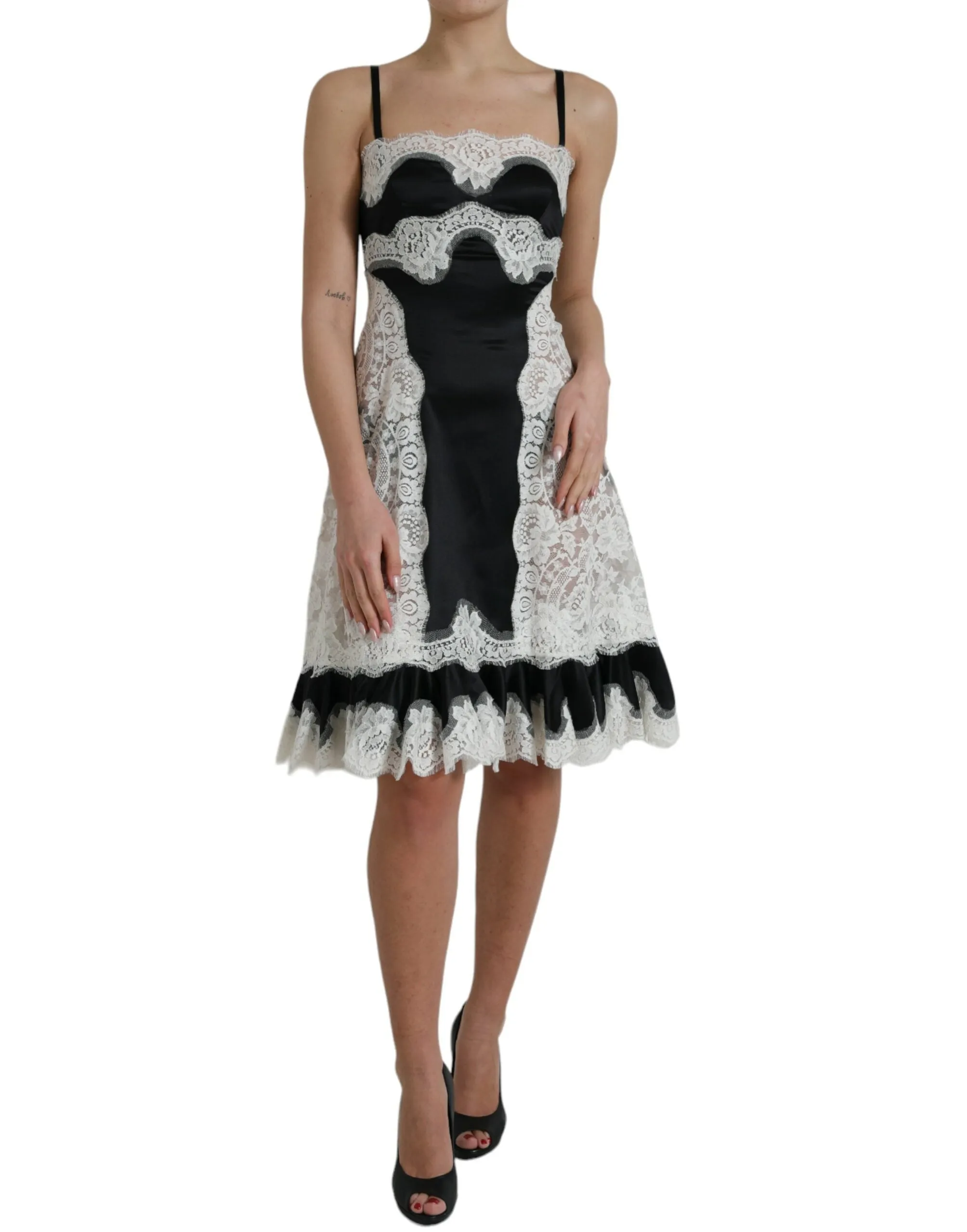 Elegant Silk Blend A-Line Lace Dress sold by Louxly