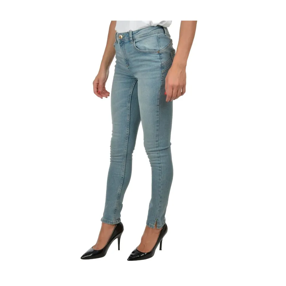 Light Blue Cotton Women Skinny Jean sold by Louxly product image thumbnail 3