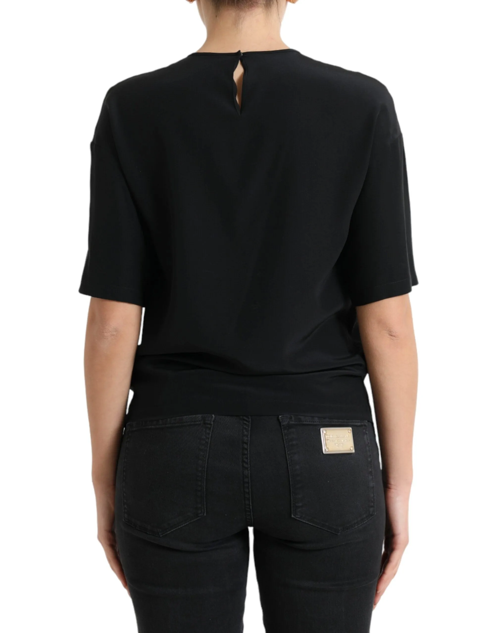 Elegant Silk Blend Round Neck Blouse sold by Louxly product image thumbnail 3