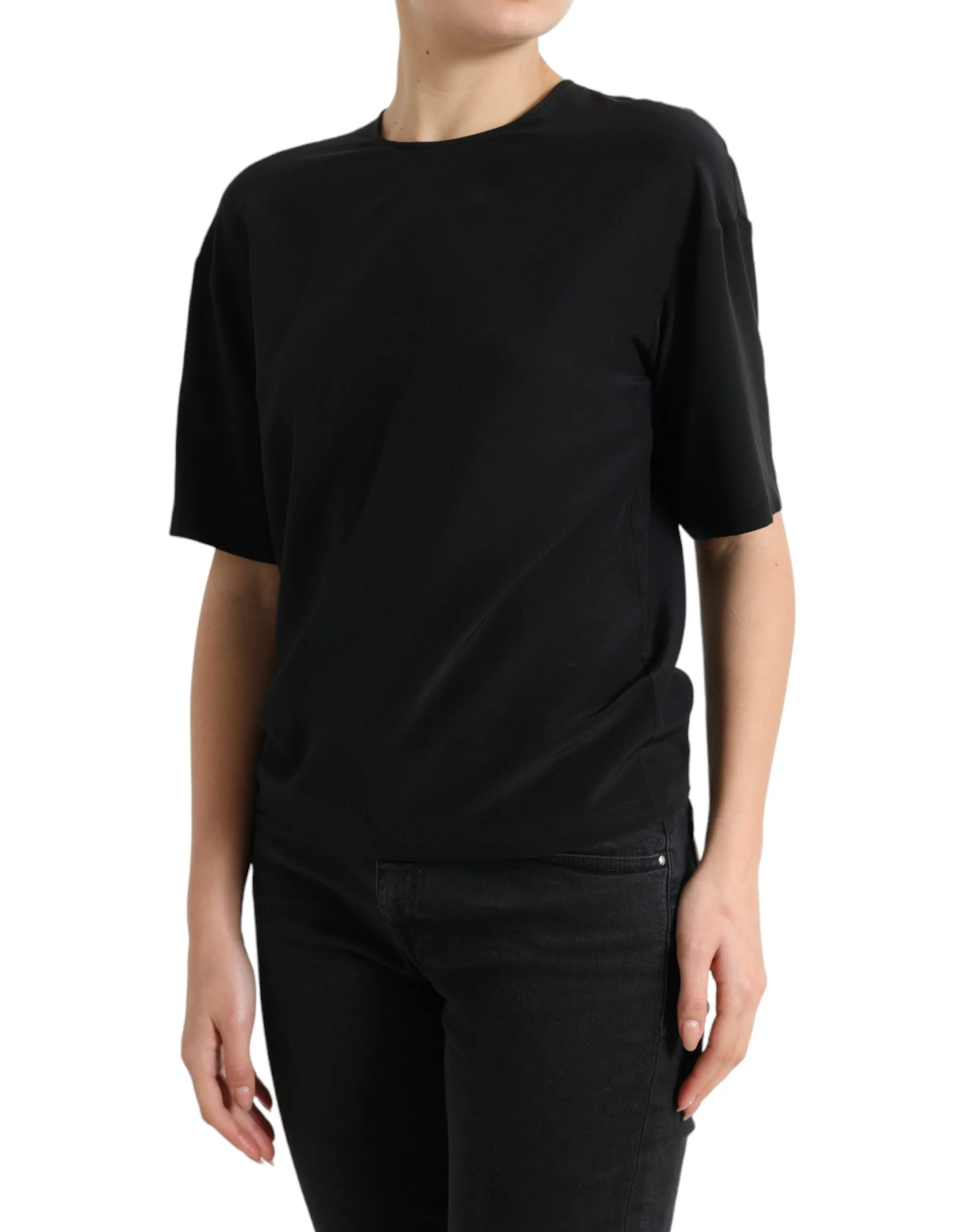 Elegant Silk Blend Round Neck Blouse sold by Louxly product image thumbnail 2