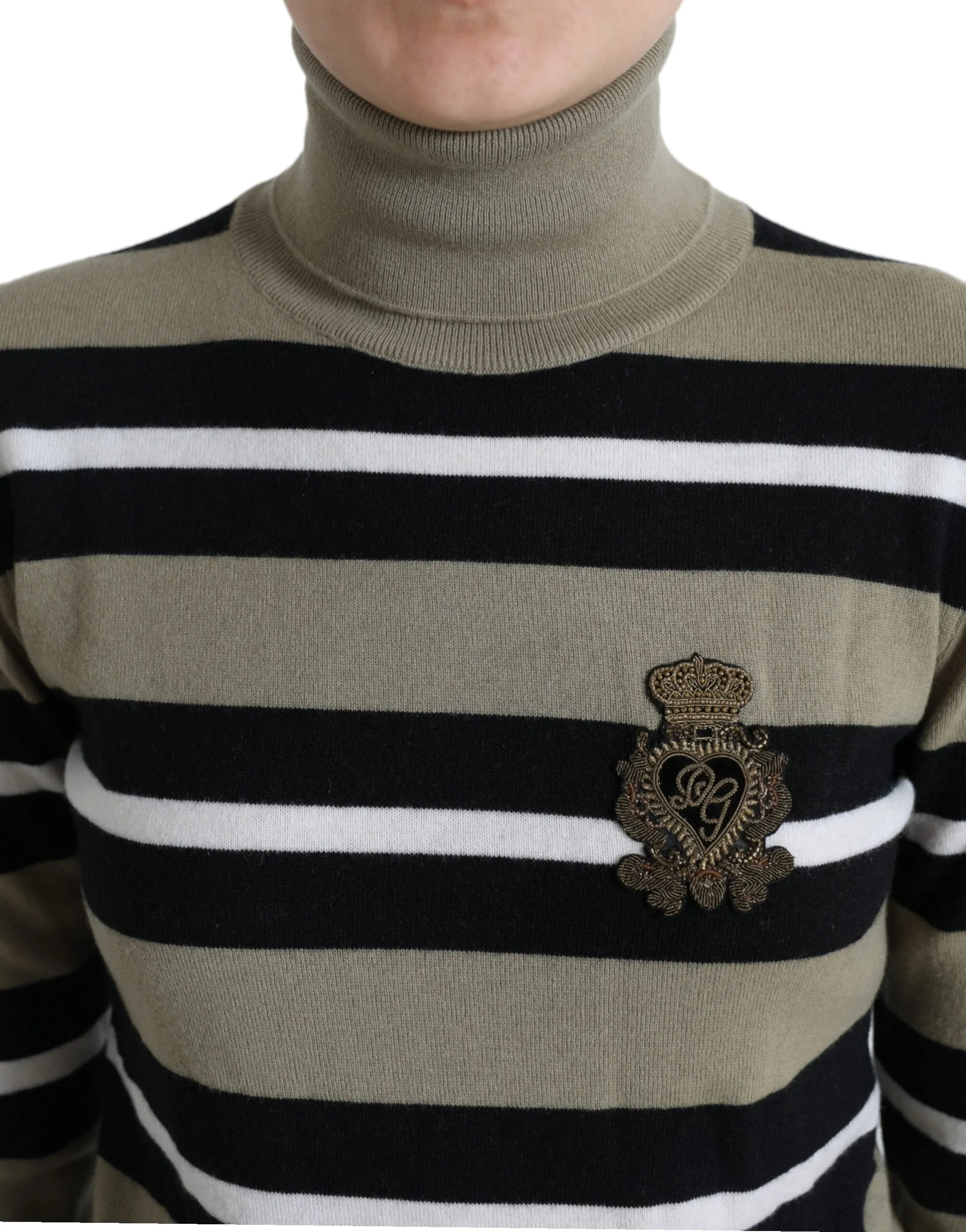 Multicolor Striped Wool Turtleneck Sweater sold by Louxly product image thumbnail 4