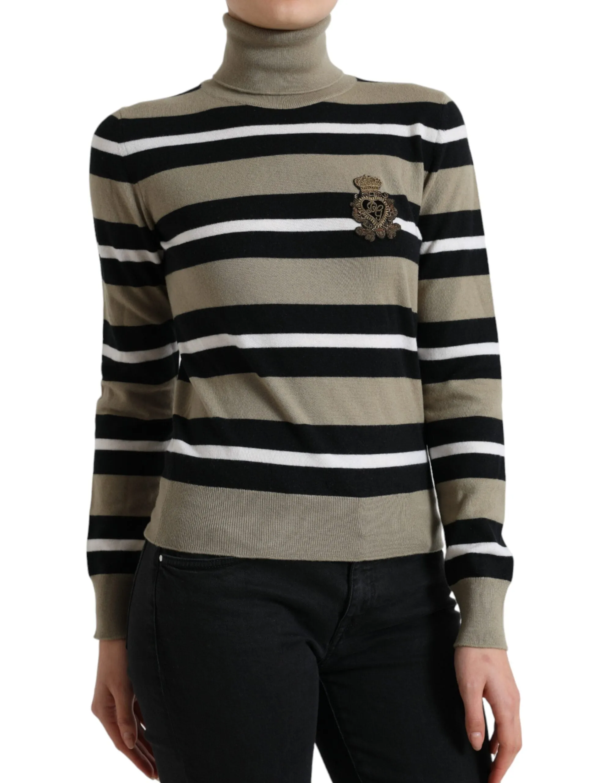 Multicolor Striped Wool Turtleneck Sweater sold by Louxly product image thumbnail 2