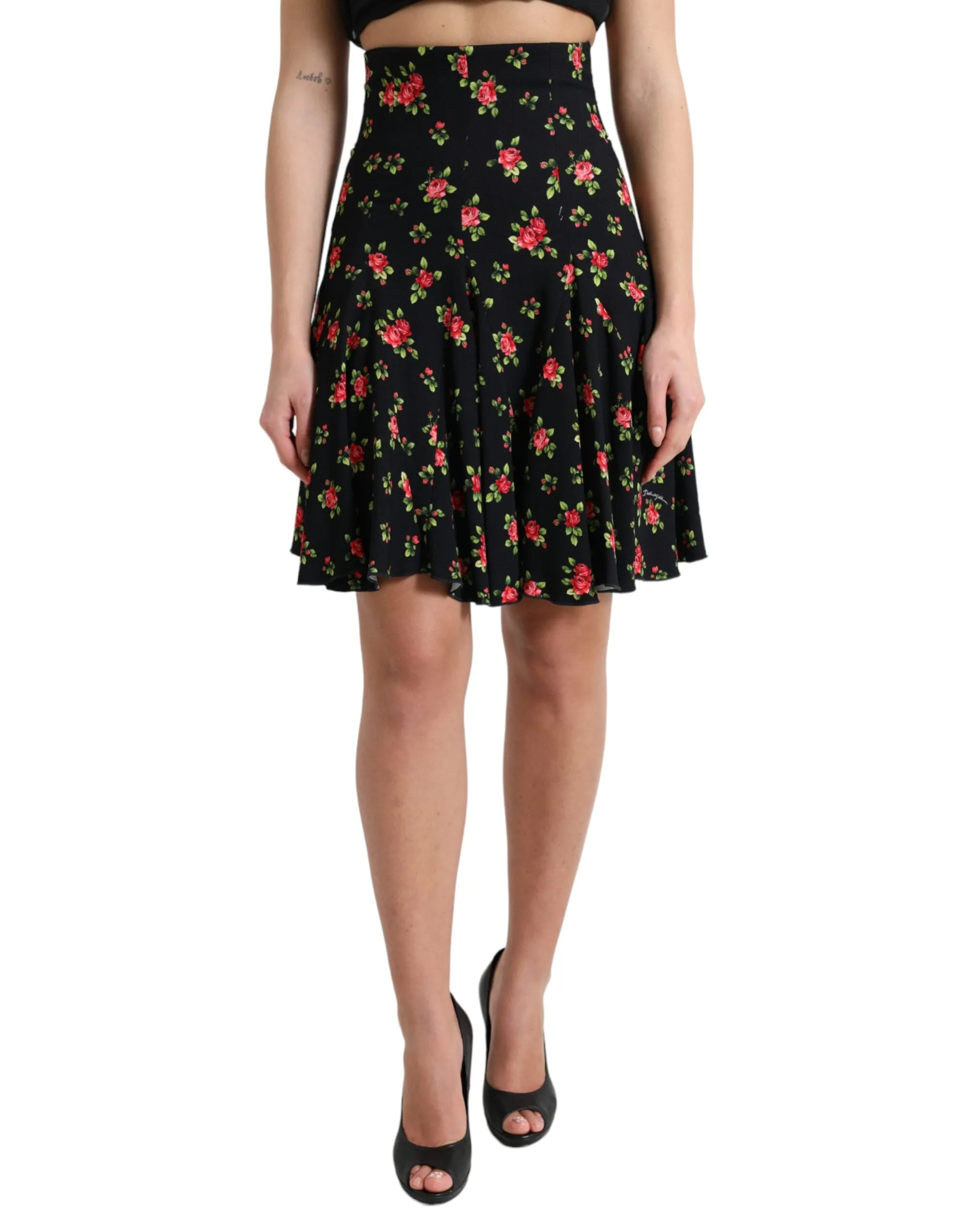 Floral A-Line Mini Skirt with High Waist sold by Louxly