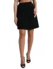 Elegant High-Waist A-Line Mini Skirt sold by Louxly