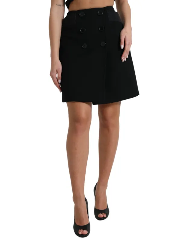 Elegant High-Waist A-Line Mini Skirt sold by Louxly
