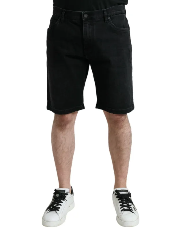 Chic Black Bermuda Denim Shorts sold by Louxly