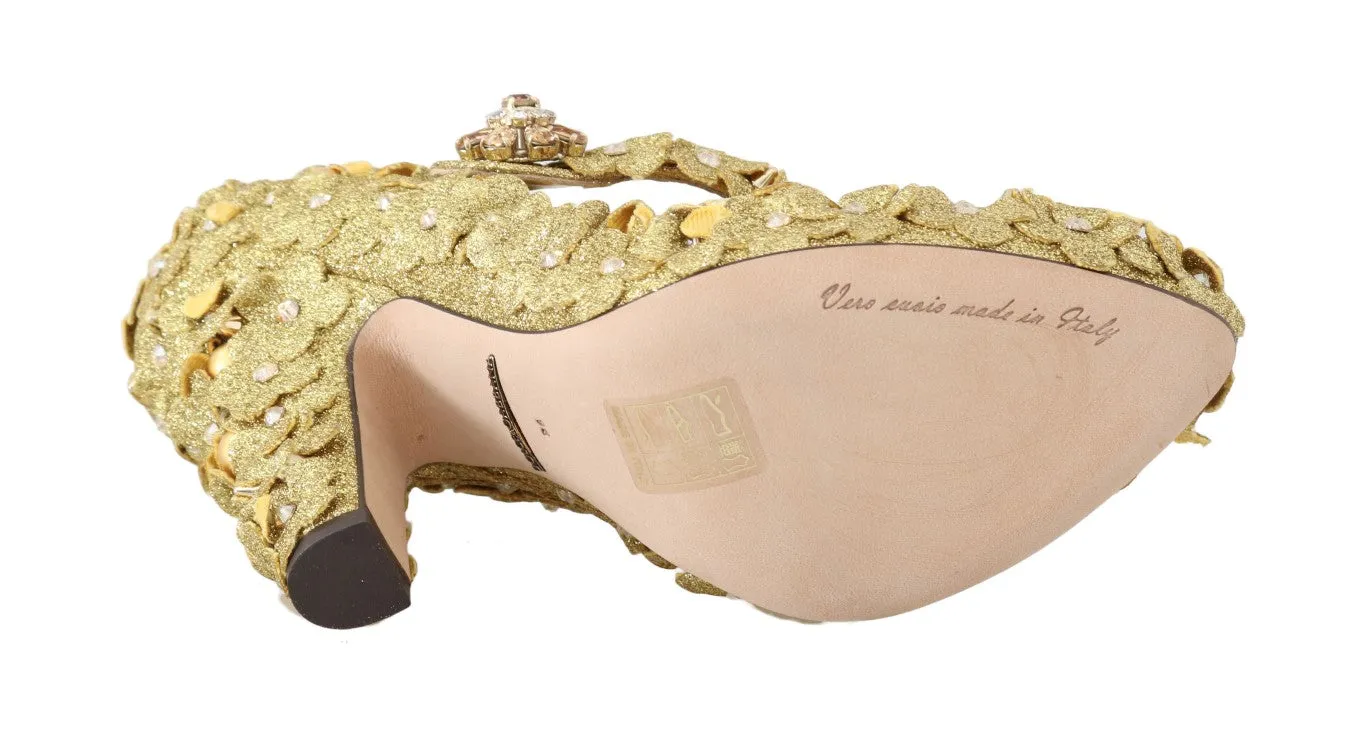 Gold Floral Crystal Embellished Pumps sold by Louxly product image thumbnail 3