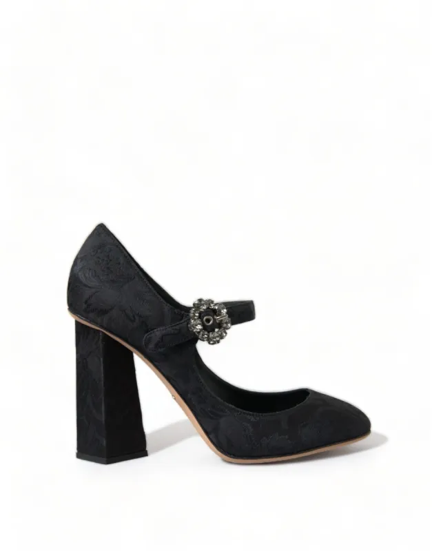Chic Black Brocade Mary Janes Pumps sold by Louxly