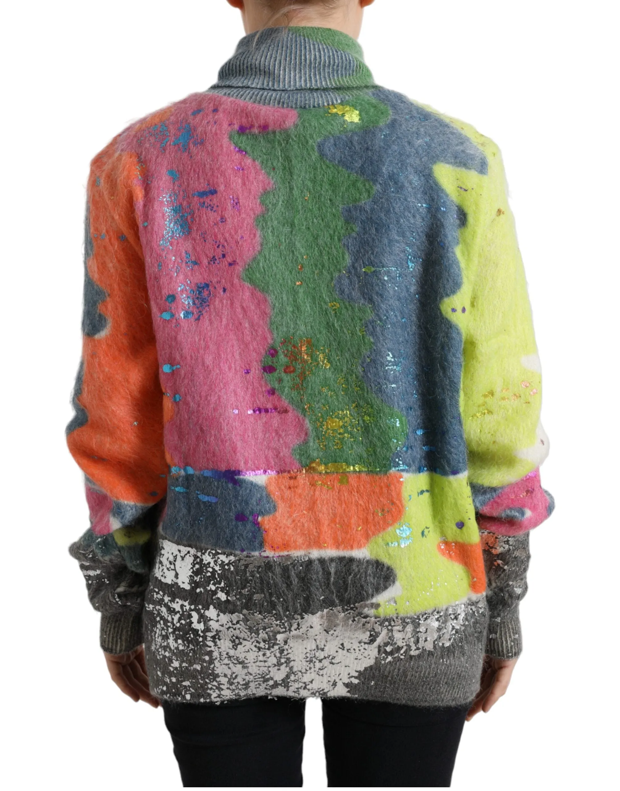Multicolor Mohair Stripe Turtleneck Sweater sold by Louxly product image thumbnail 3