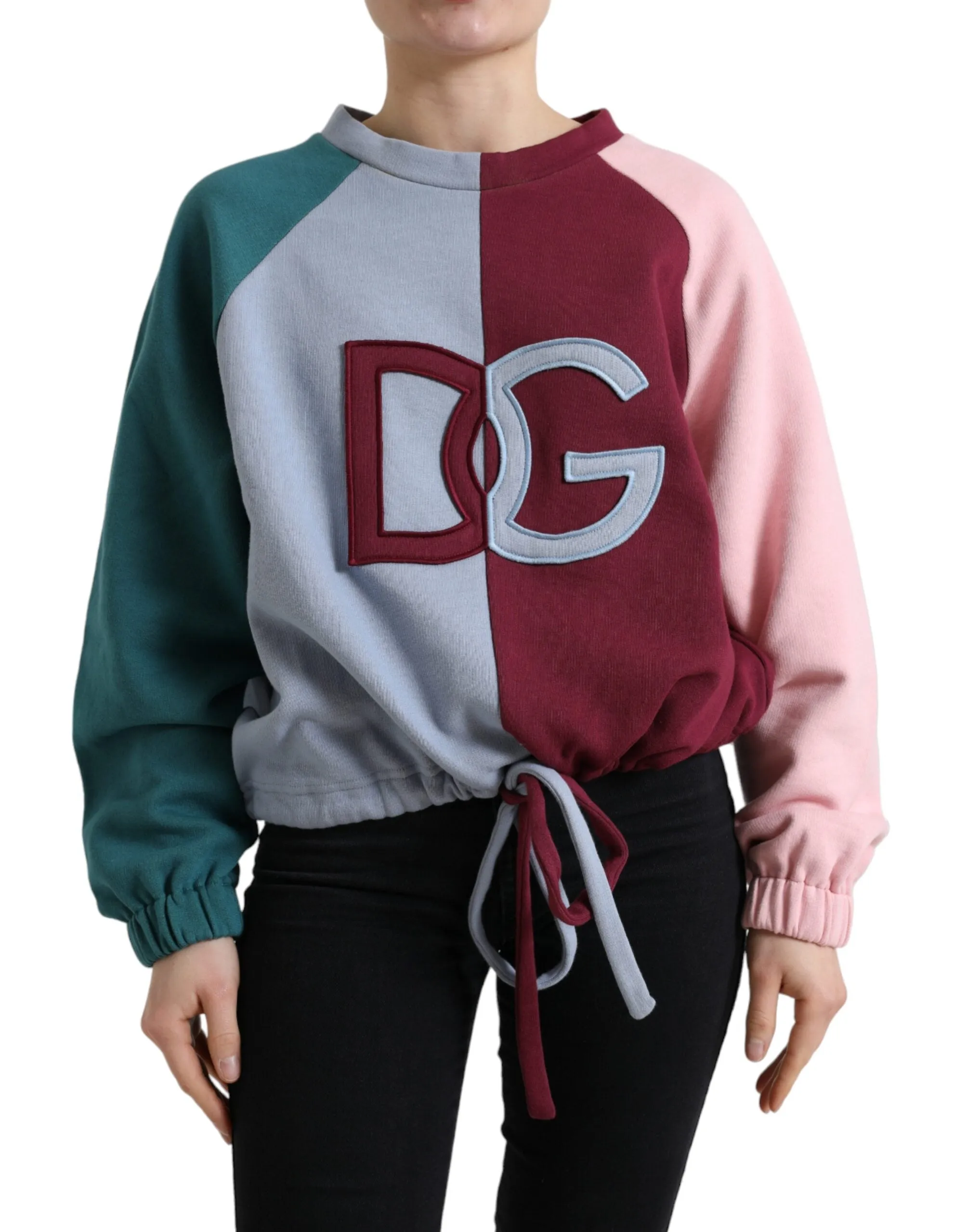 Elegant Multicolor Crew Neck Cotton Sweater sold by Louxly