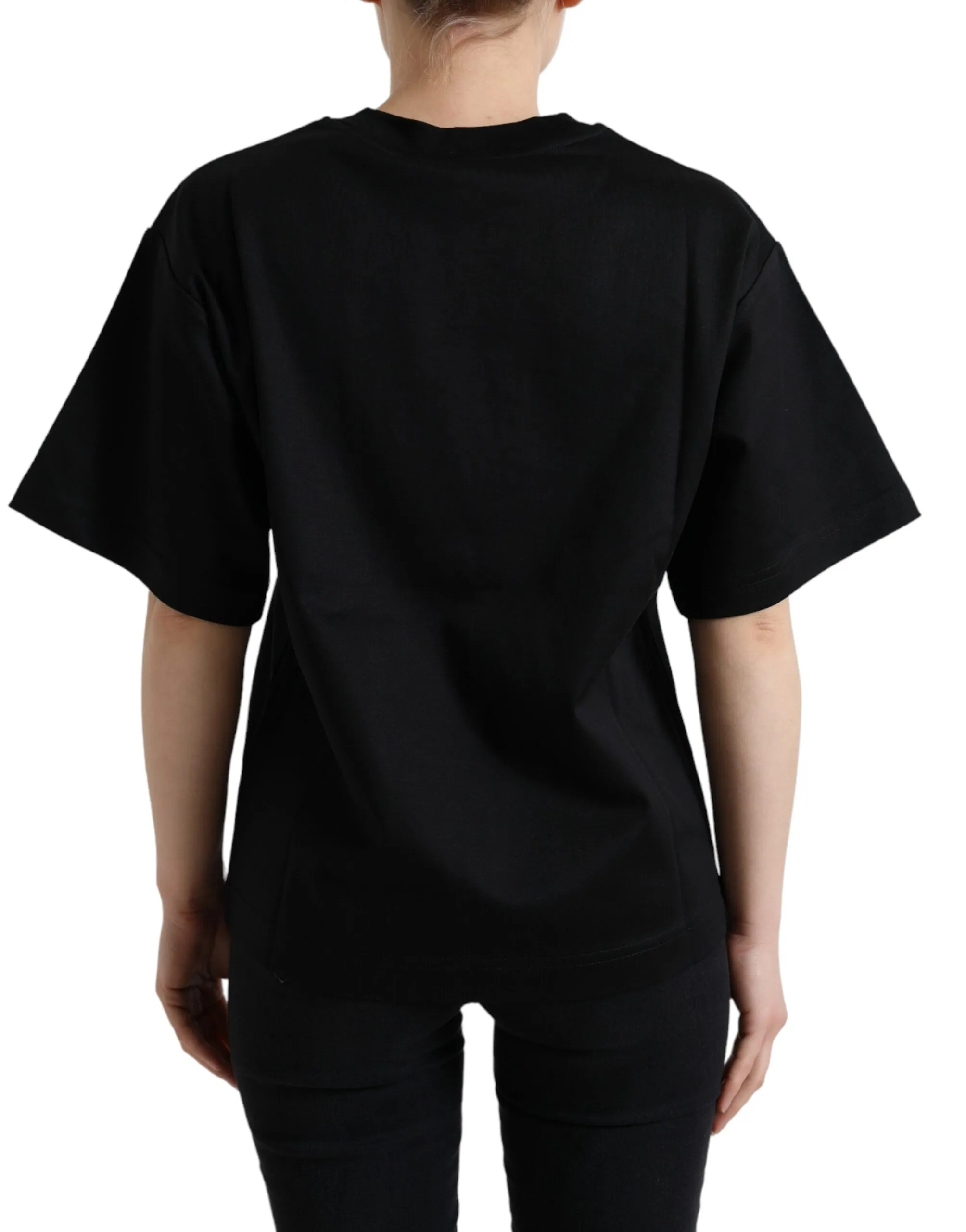 Elegant Black Crystal-Embellished T-Shirt sold by Louxly product image thumbnail 3