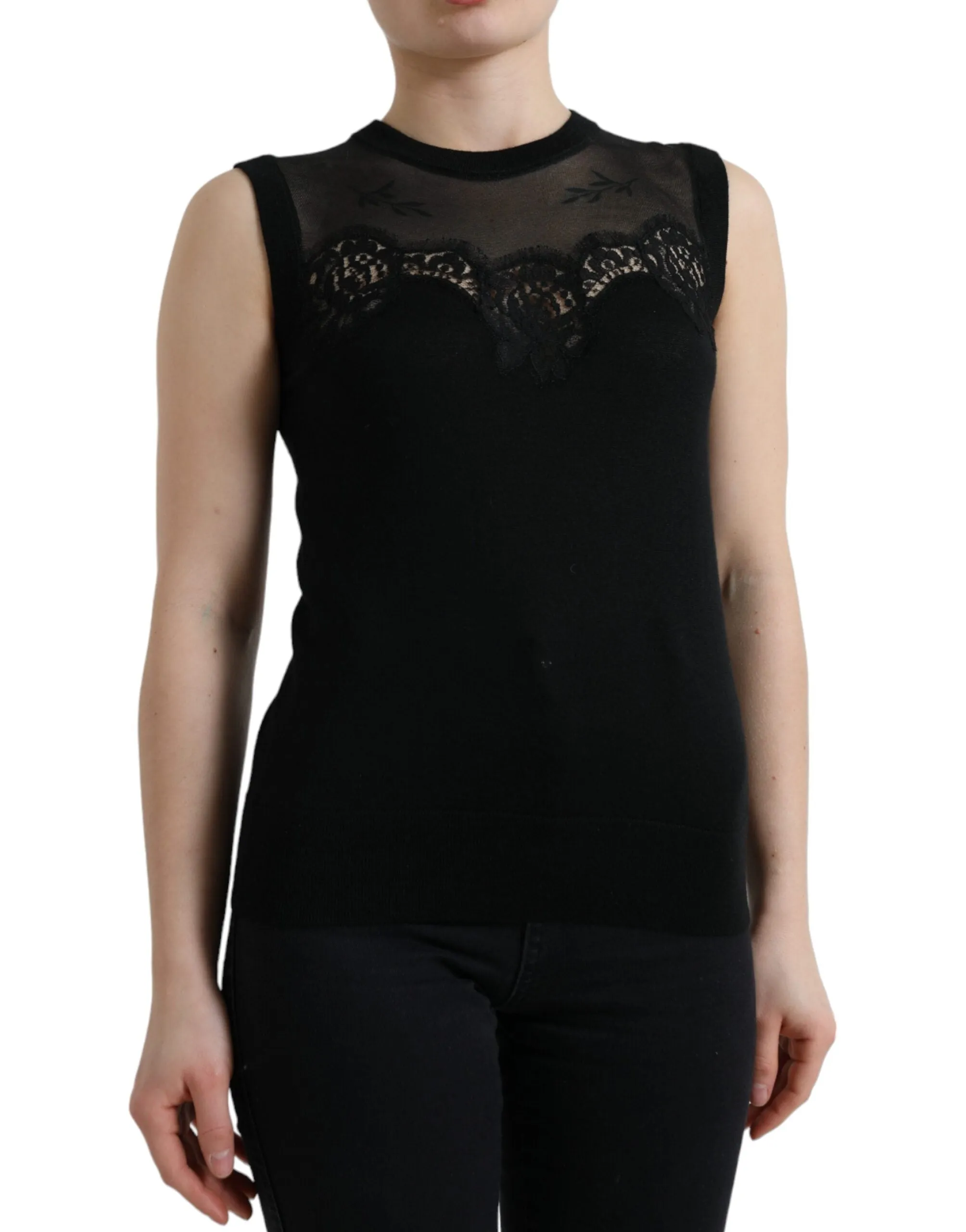 Elegant Lace Trim Sleeveless Tank Top sold by Louxly product image thumbnail 2