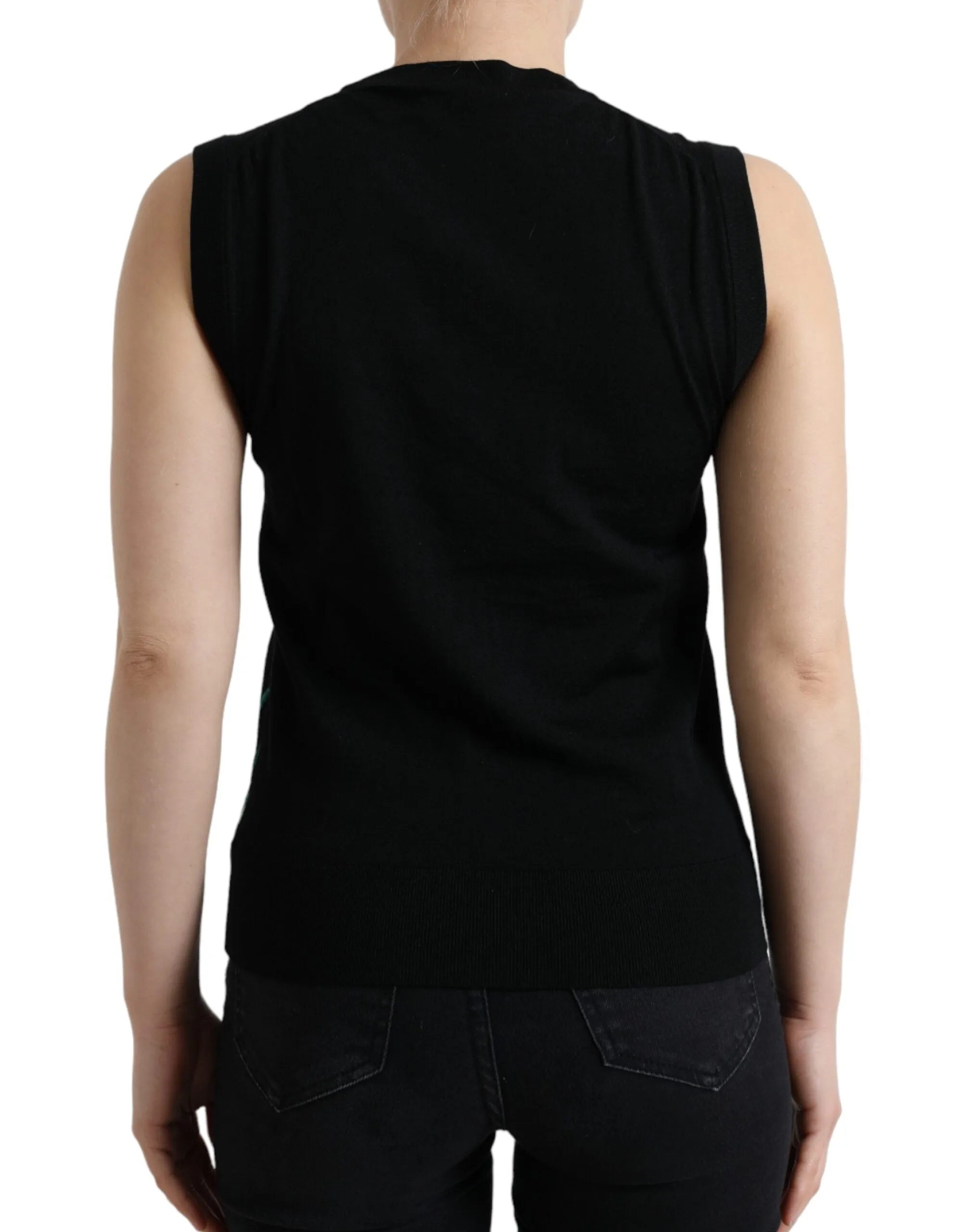 Elegant Crew Neck Wool Silk Tank with Bird Embroidery sold by Louxly product image thumbnail 3