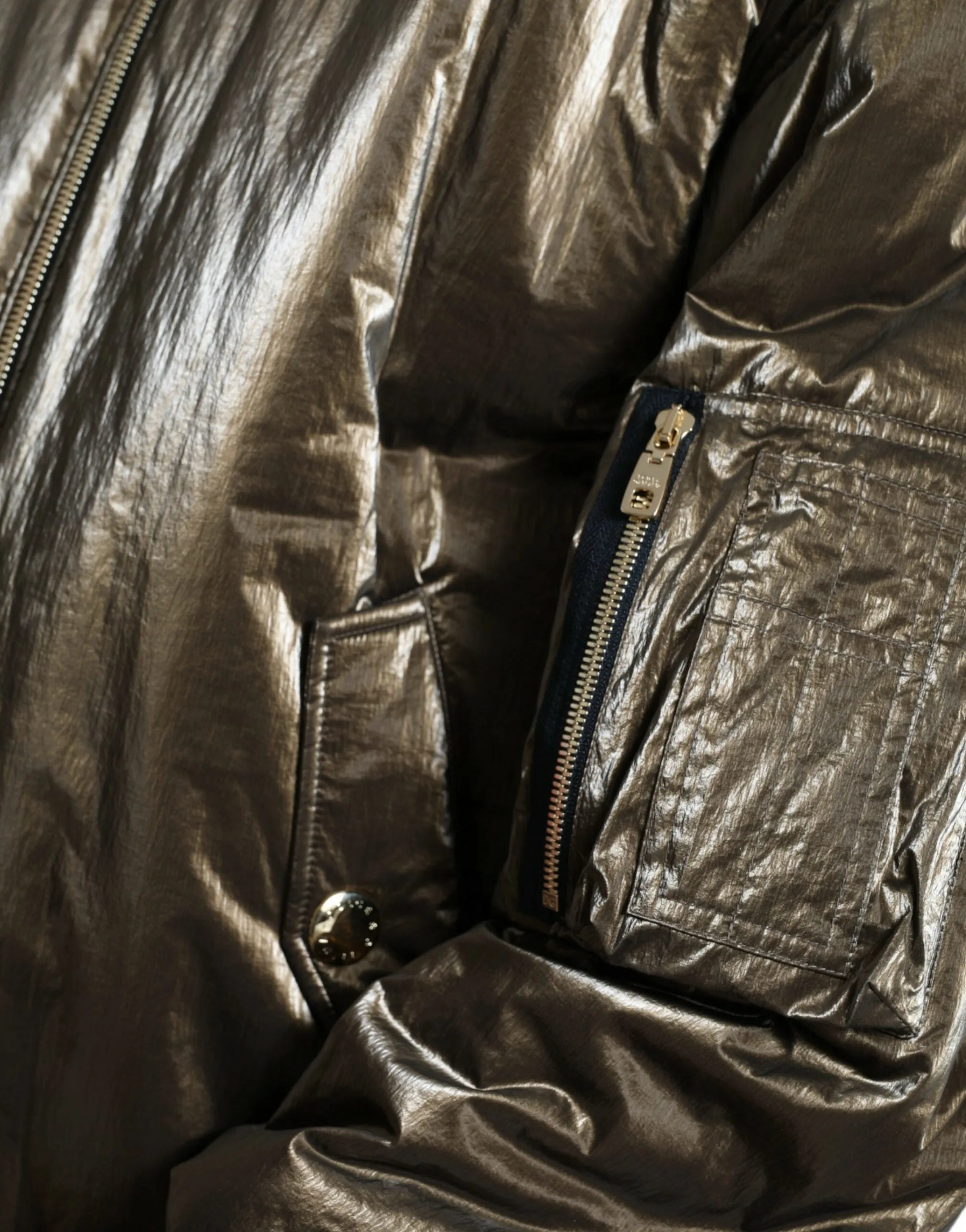 Elegant Bronze Bomber Jacket sold by Louxly product image thumbnail 5