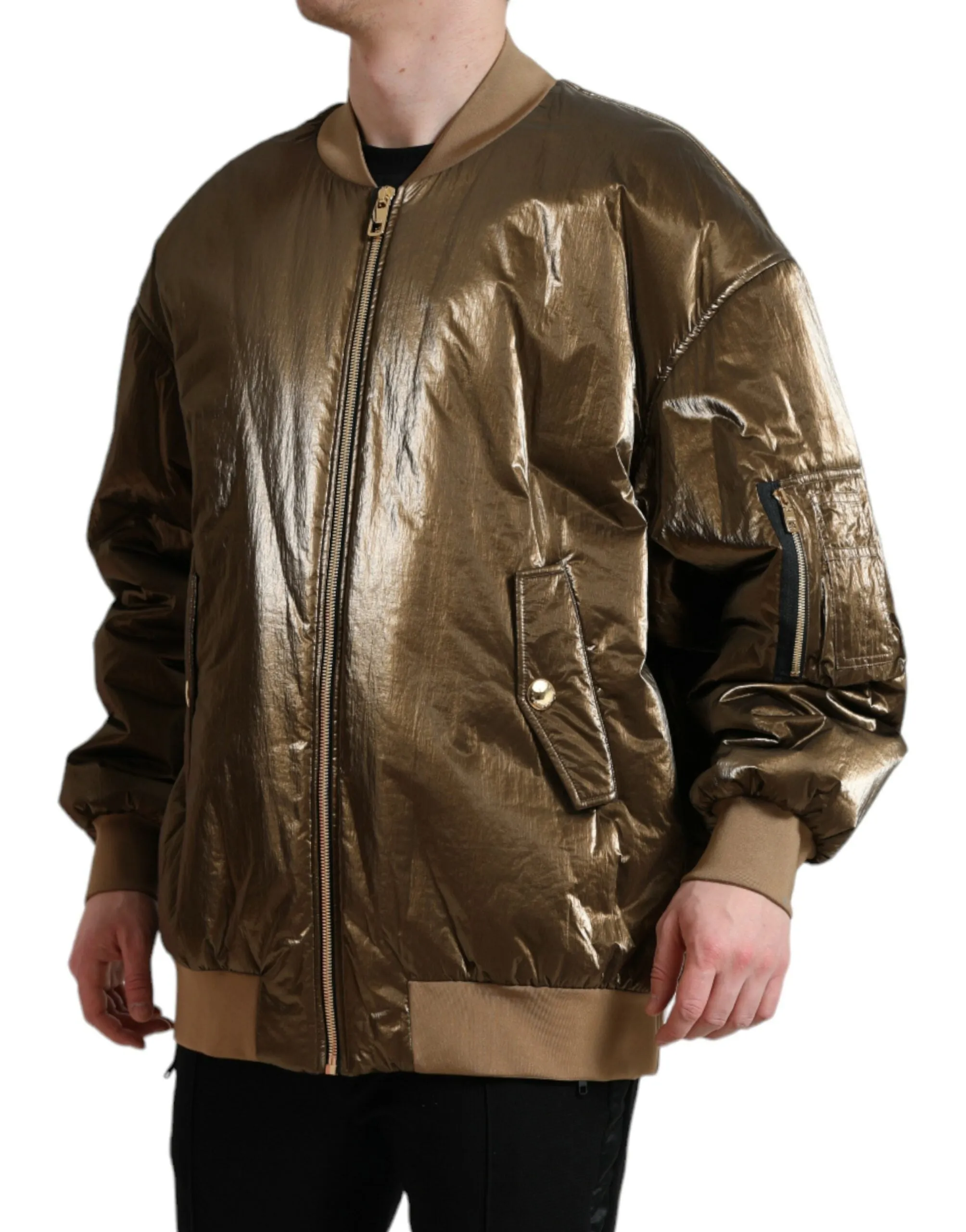 Elegant Bronze Bomber Jacket sold by Louxly product image thumbnail 2