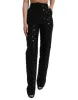 Chic High Waist Straight Pants with Logo Print sold by Louxly