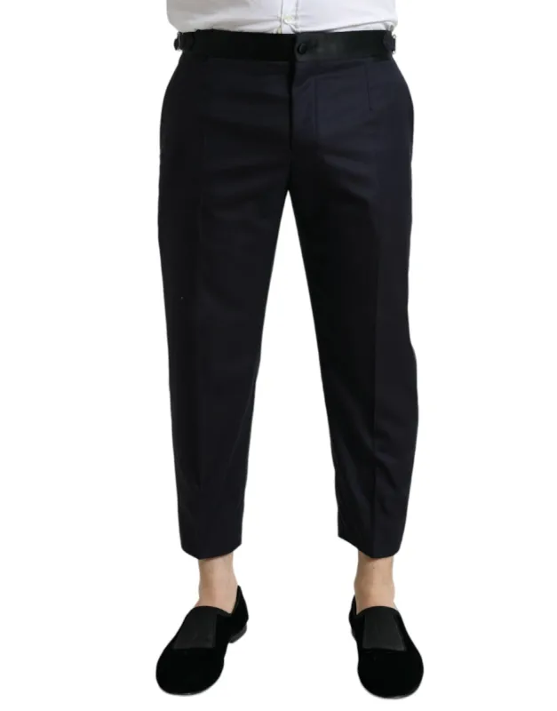 Elegant Wool-Silk Blend Cropped Dress Pants sold by Louxly