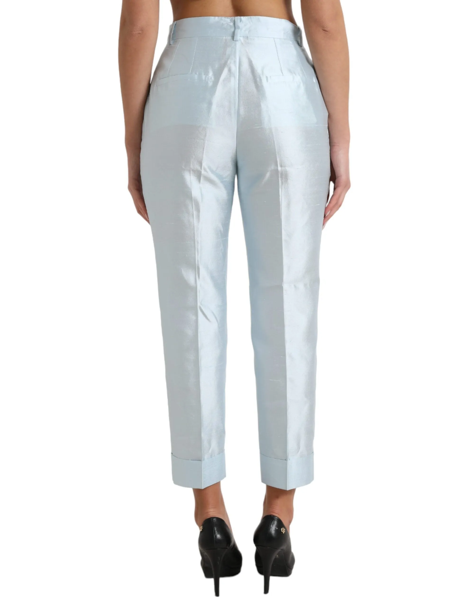 Chic Sky Blue High Waist Cropped Pants sold by Louxly product image thumbnail 3