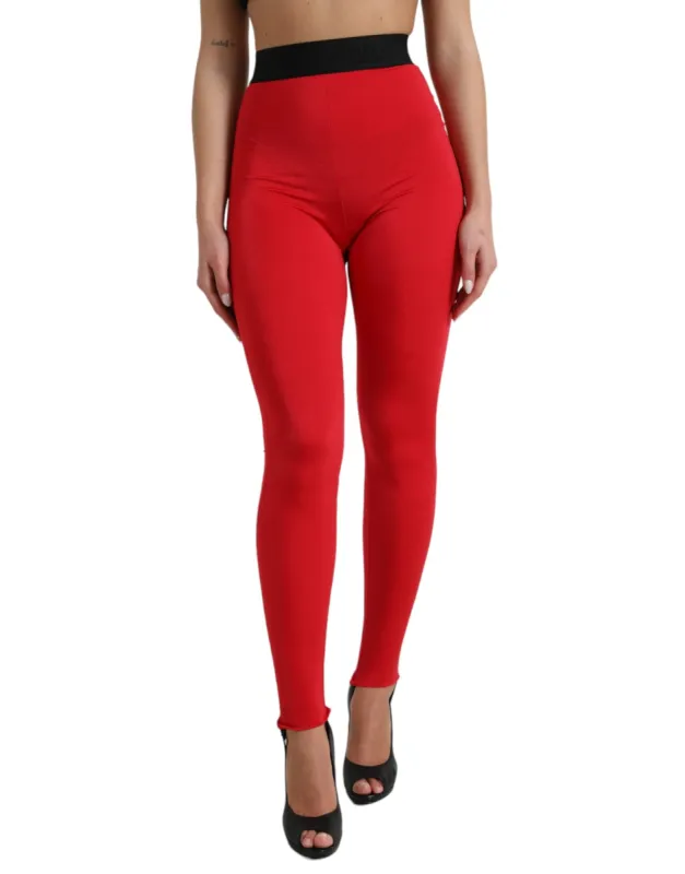 Elegant High Waist Red Leggings sold by Louxly