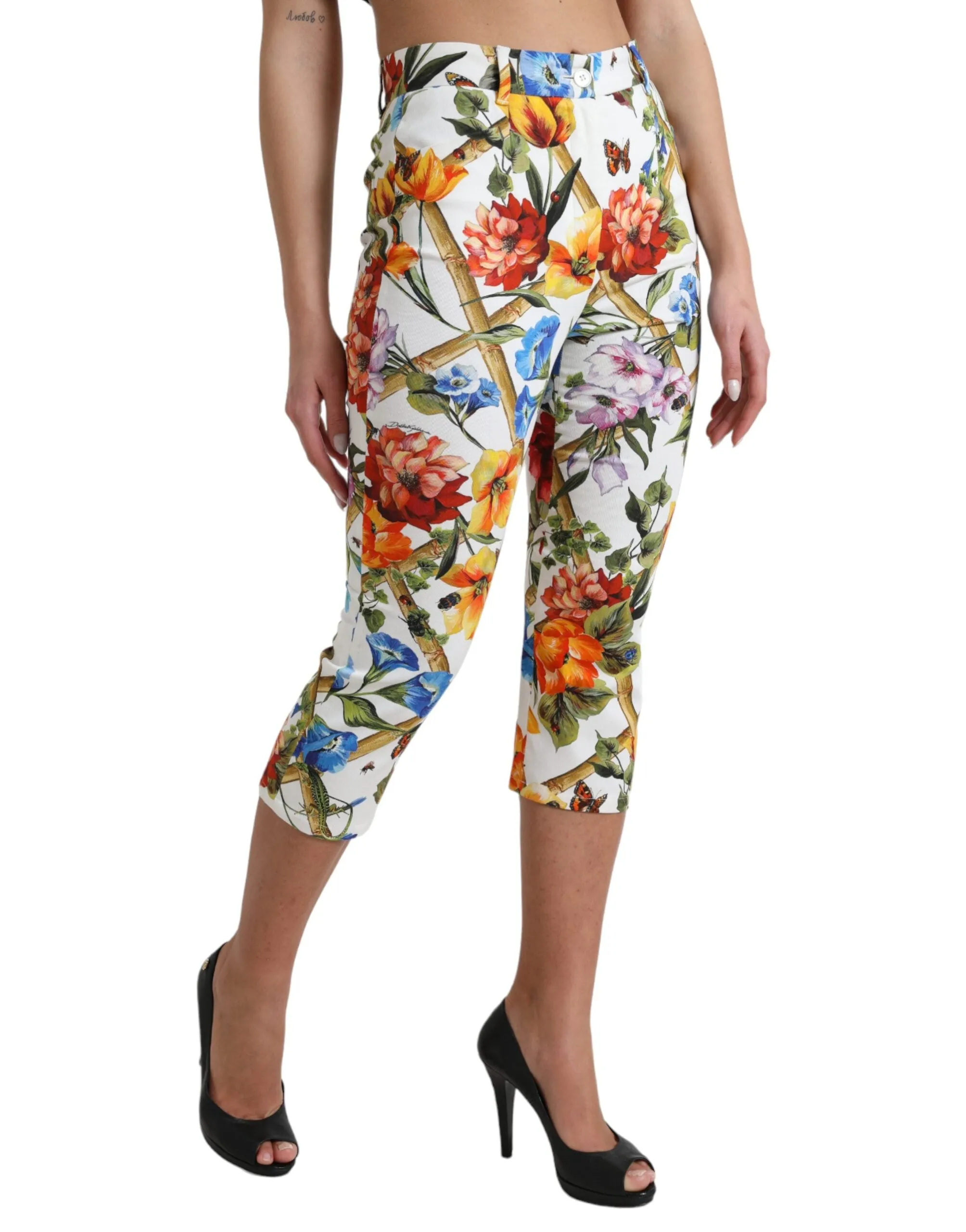 Floral High Waist Cropped Fashion Pants sold by Louxly product image thumbnail 2