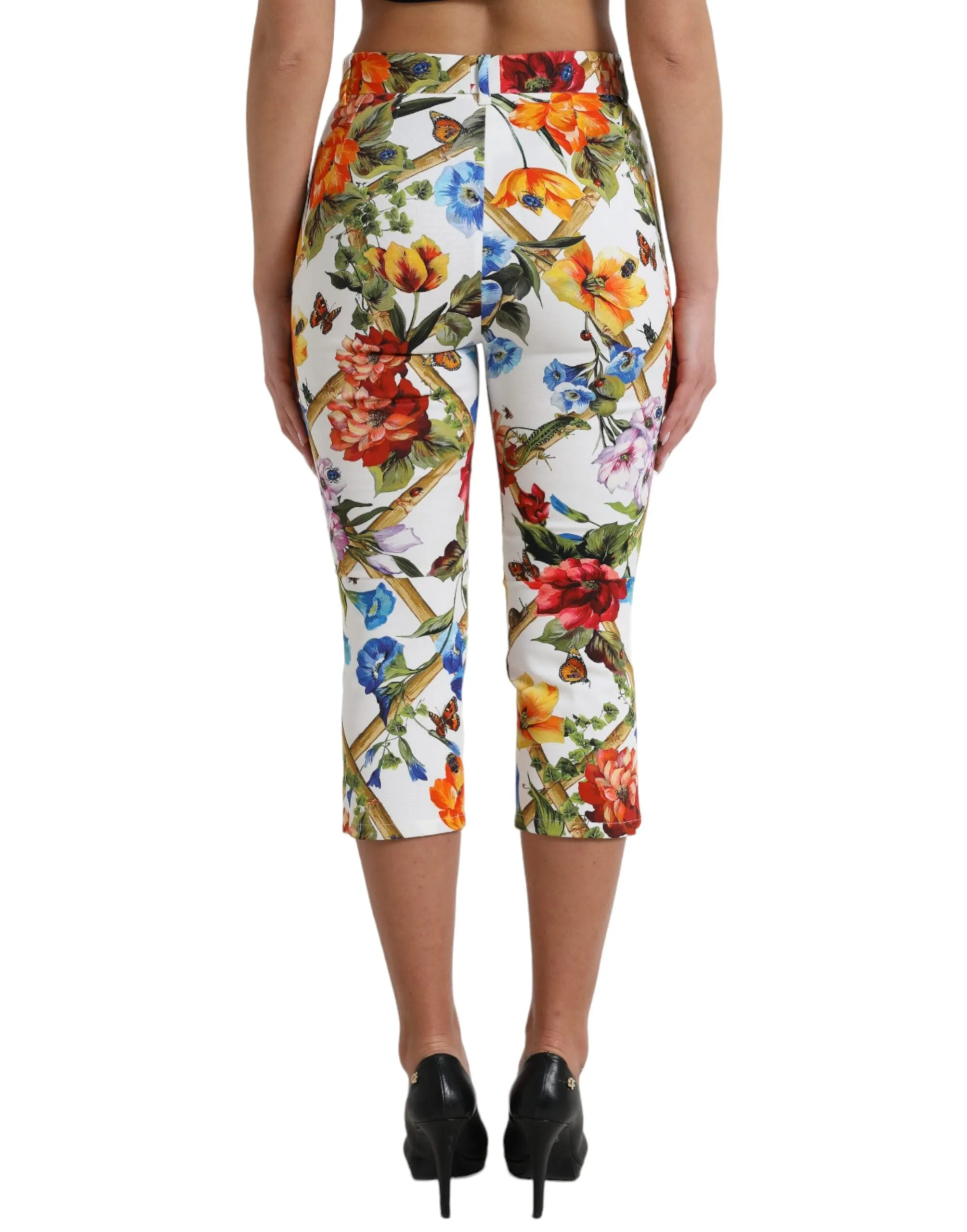 Floral High Waist Cropped Fashion Pants sold by Louxly product image thumbnail 3