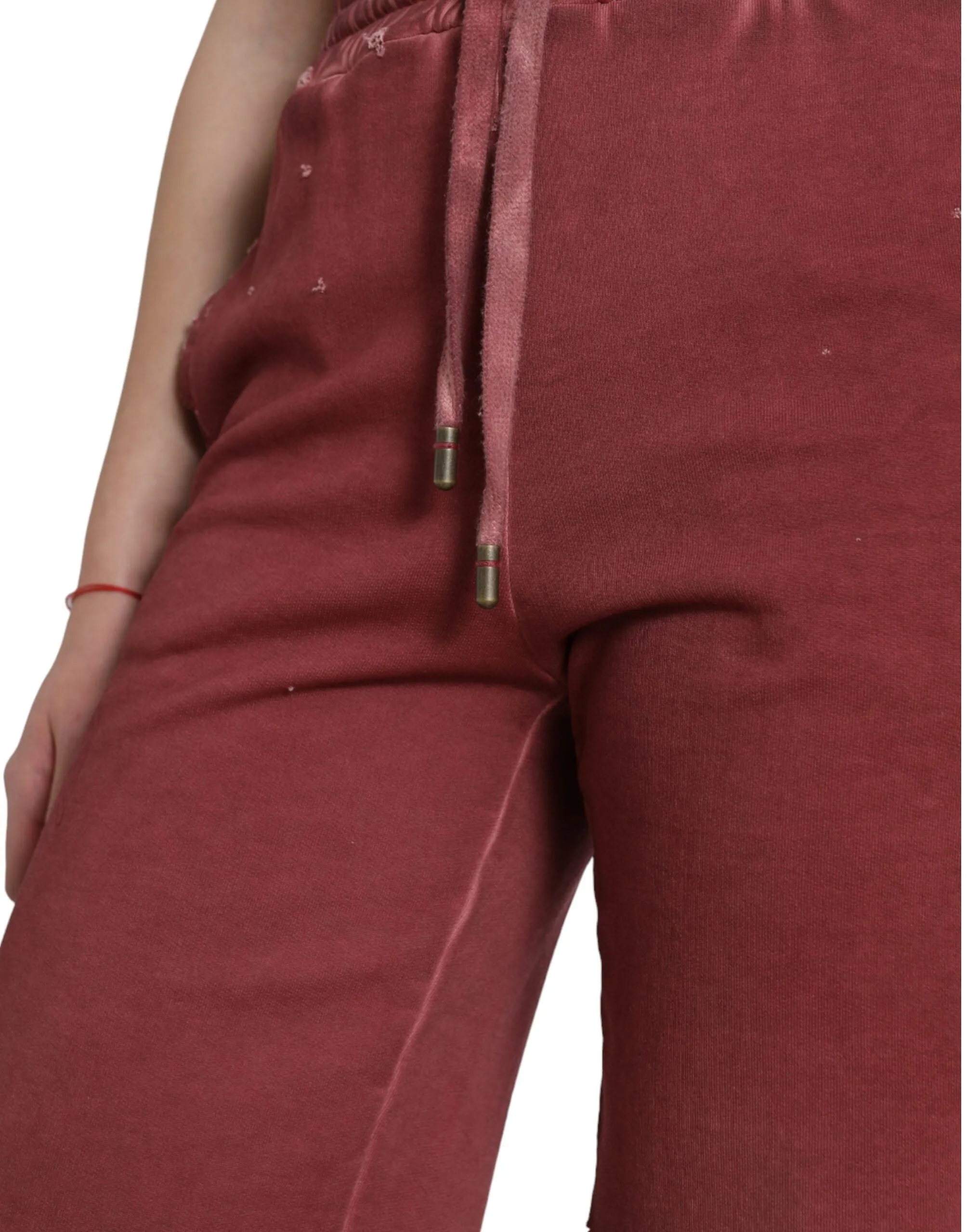 Chic Maroon High-Waist Designer Sweatshorts sold by Louxly product image thumbnail 4