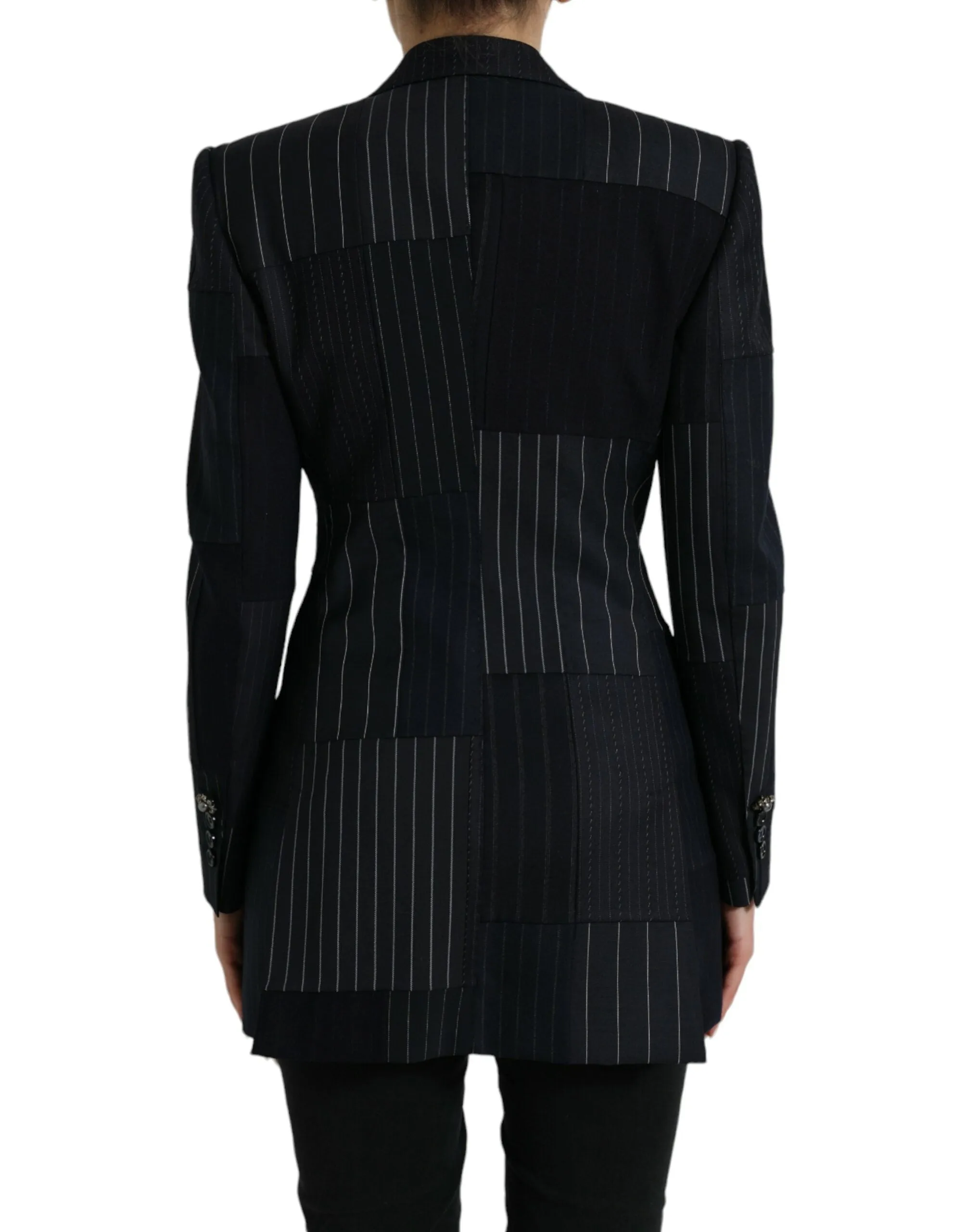 Elegant Striped Virgin Wool Blazer sold by Louxly product image thumbnail 3