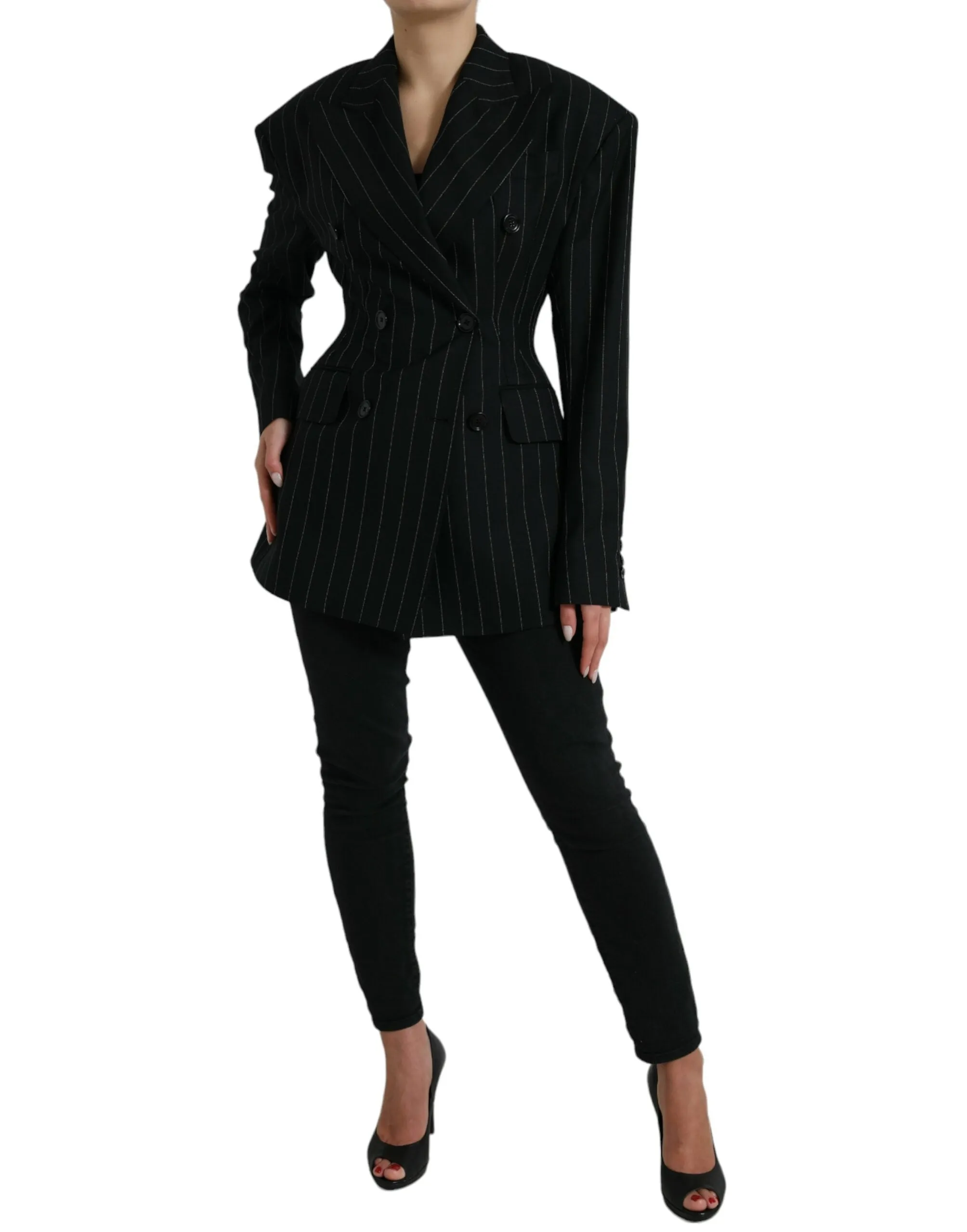 Elegant Striped Virgin Wool Blazer sold by Louxly product image thumbnail 2