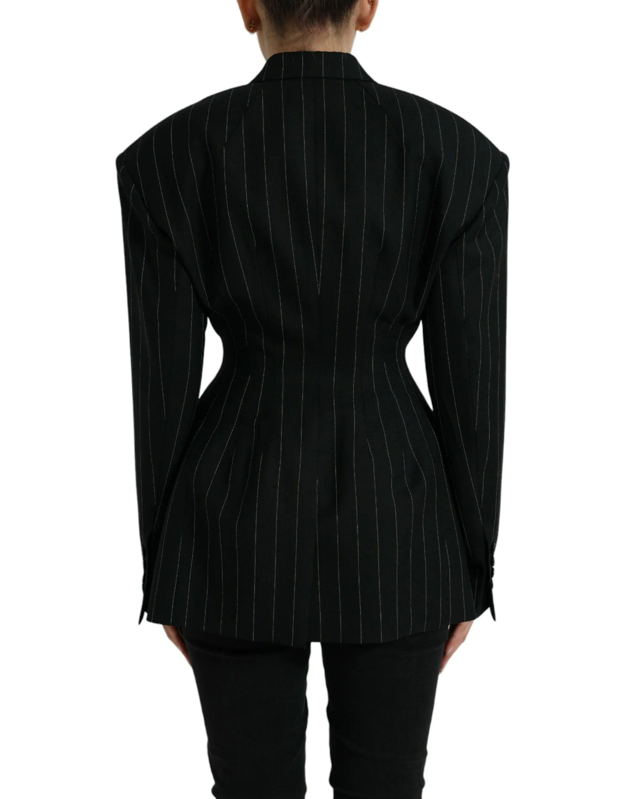 Elegant Striped Virgin Wool Blazer sold by Louxly product image thumbnail 3