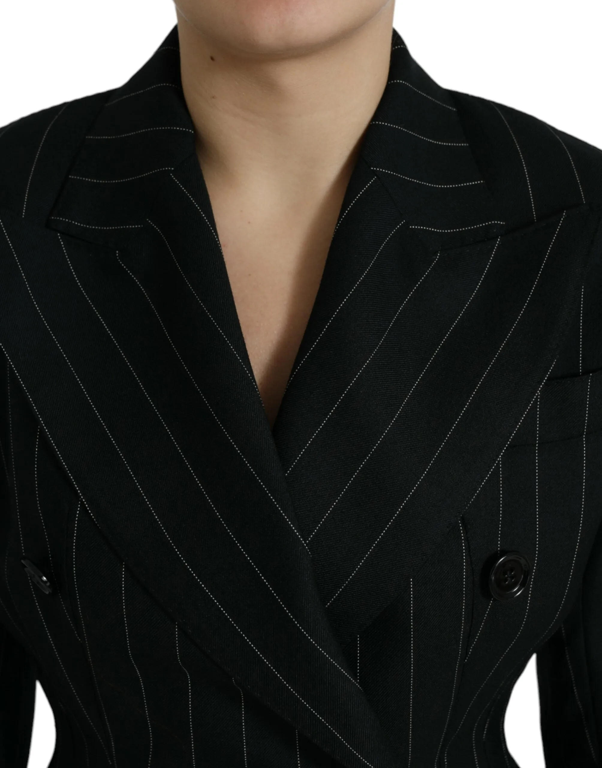 Elegant Striped Virgin Wool Blazer sold by Louxly product image thumbnail 4