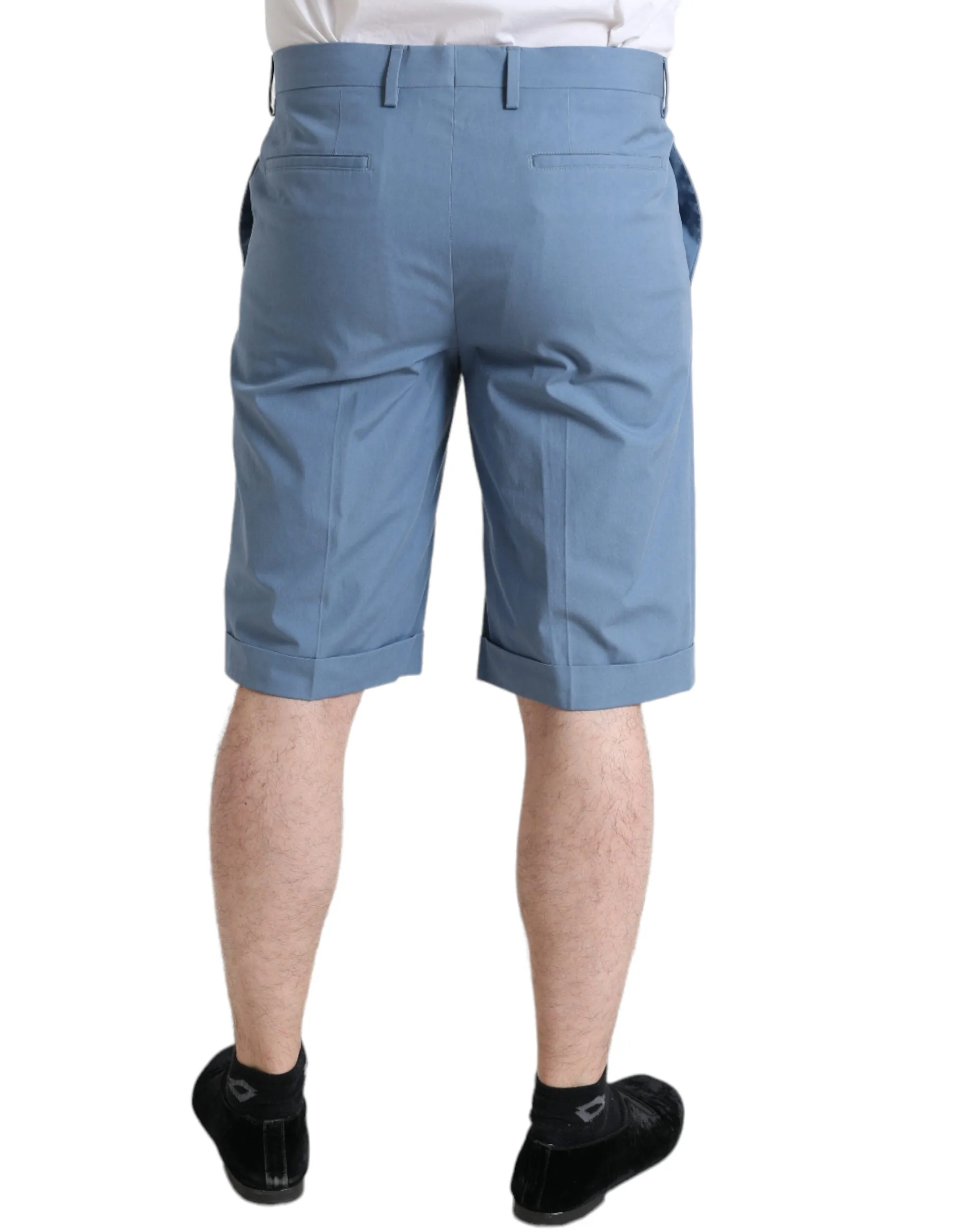 Sky Blue Cotton Bermuda Shorts sold by Louxly product image thumbnail 2