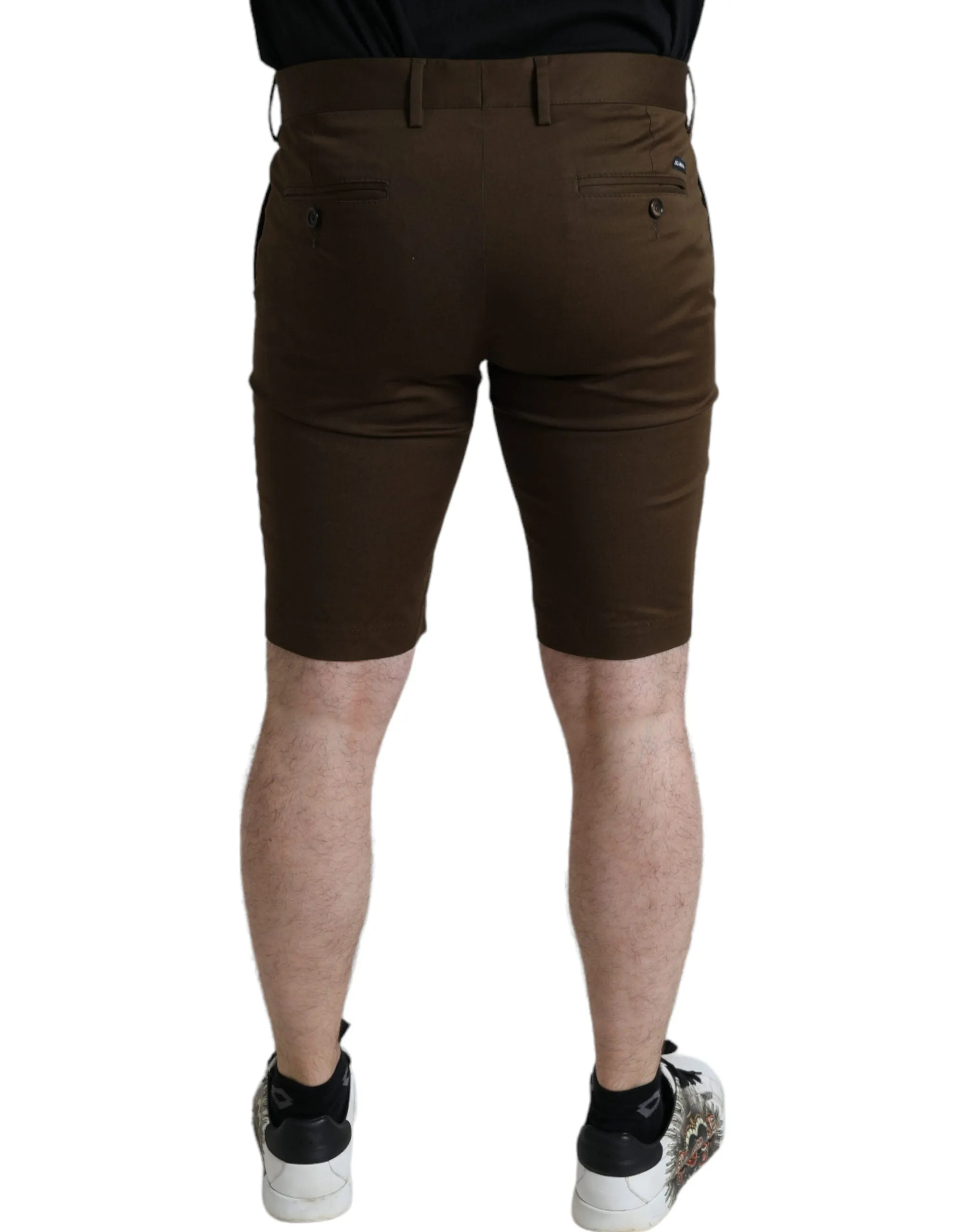 Chic Brown Bermuda Shorts with Logo Detail sold by Louxly product image thumbnail 2