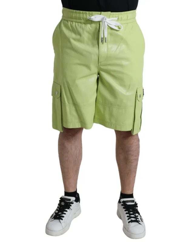 Chic Light Green Cotton Bermuda Shorts sold by Louxly