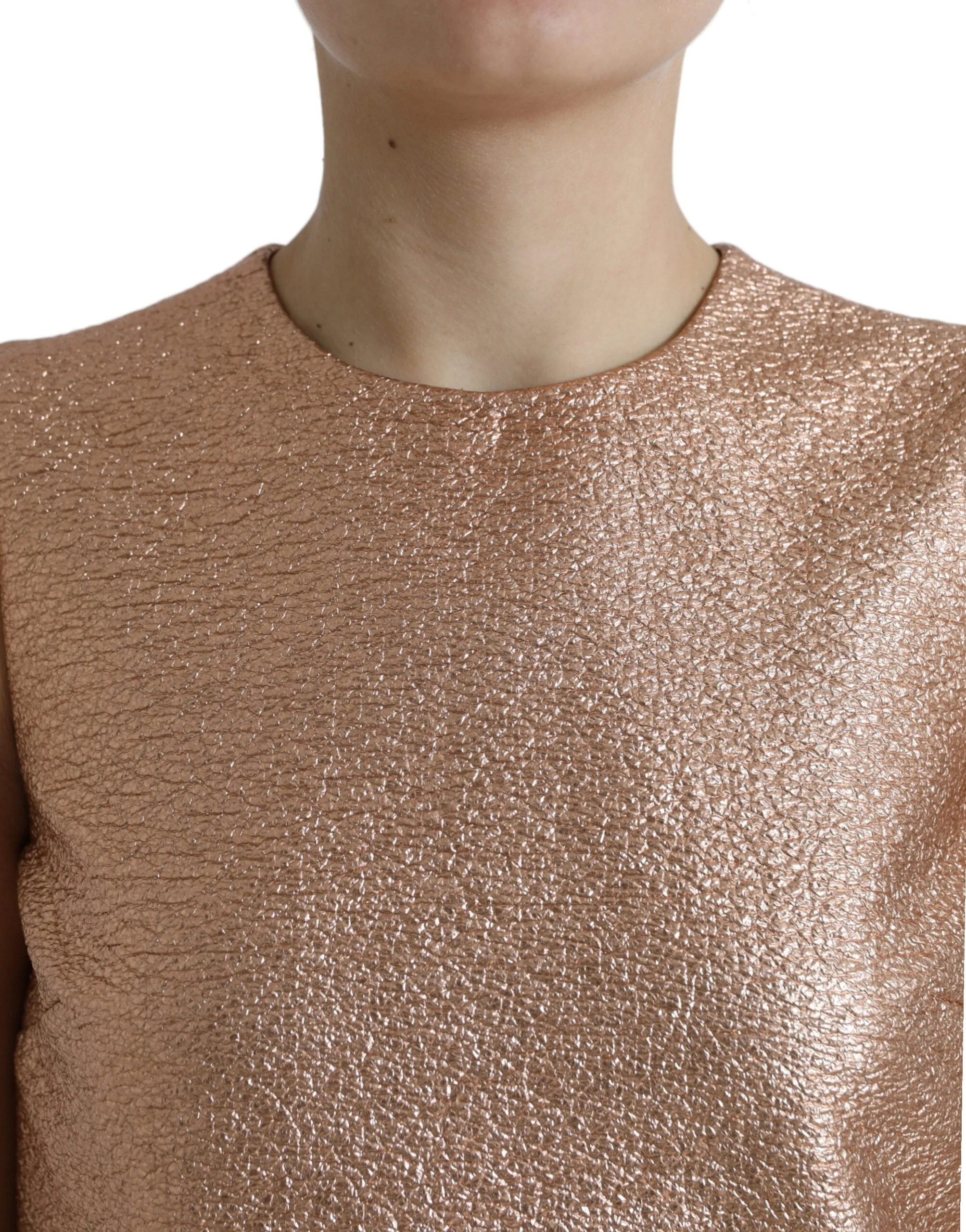 Elegant Pink Metallic Shift Mini Dress sold by Louxly product image thumbnail 4