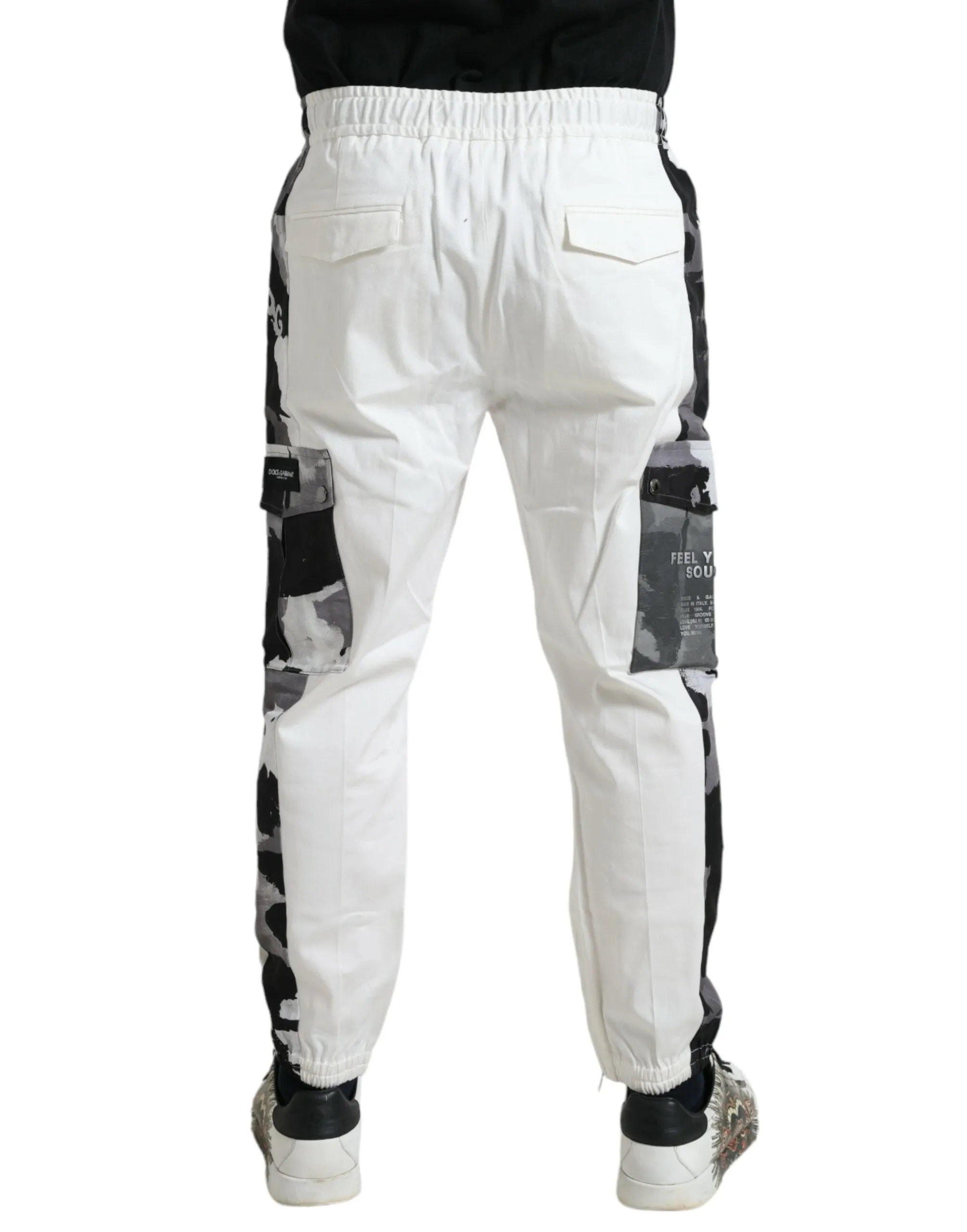 Elegant White Cotton Blend Jogger Pants sold by Louxly product image thumbnail 3