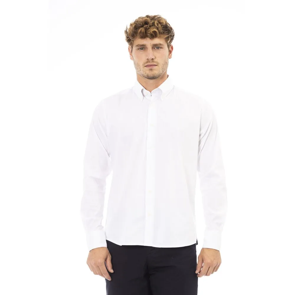 White Cotton Men Shirt sold by Louxly