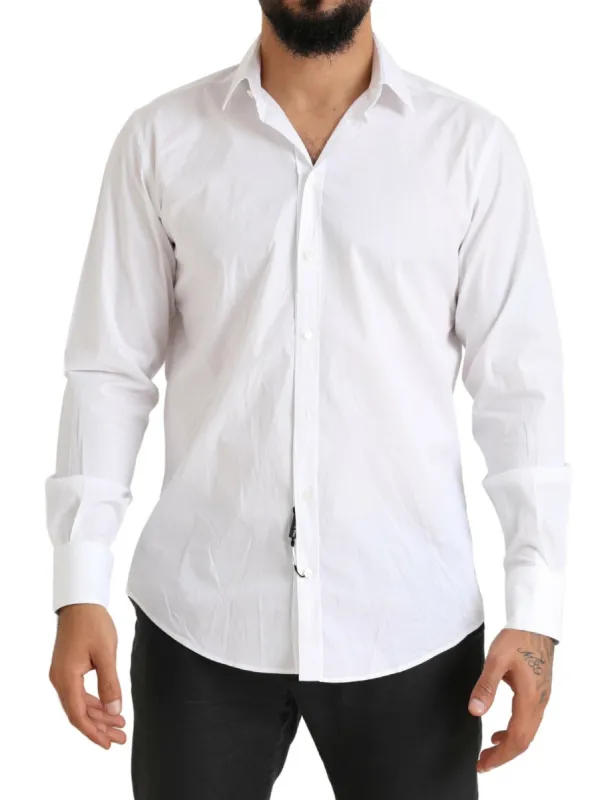 Elegant Slim Fit Cotton Dress Shirt sold by Louxly