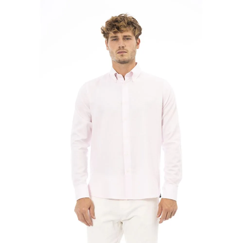 Pink Cotton Men Shirt sold by Louxly