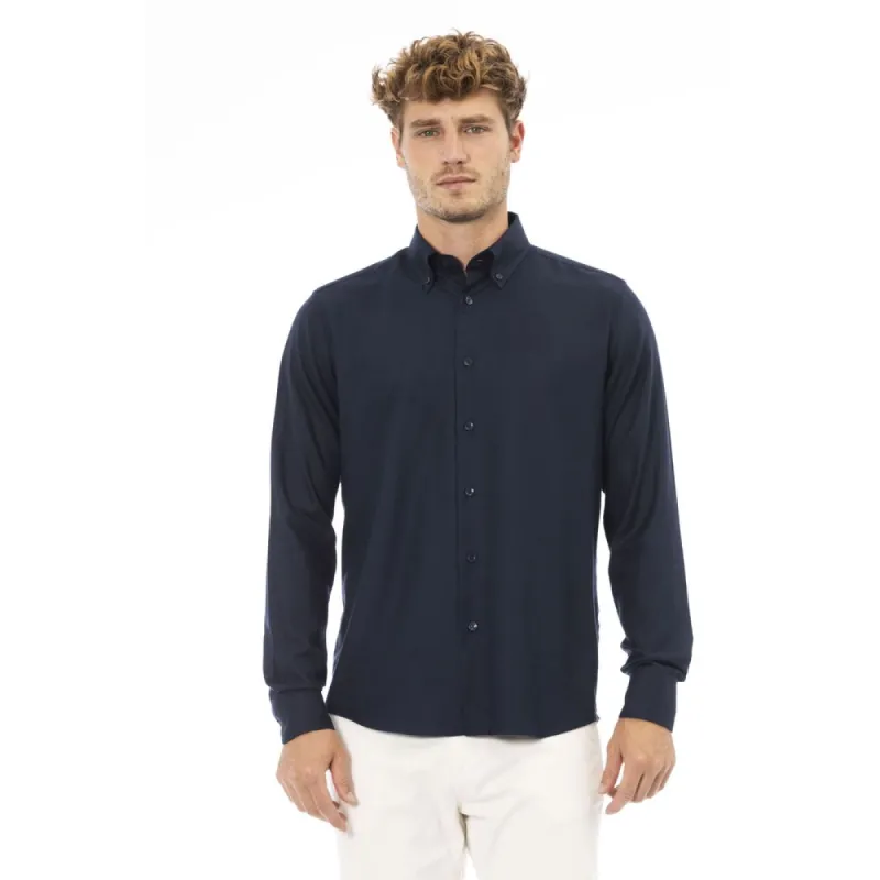 Blue Cotton Men Shirt sold by Louxly