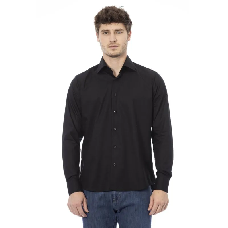 Black Cotton Men Shirt sold by Louxly