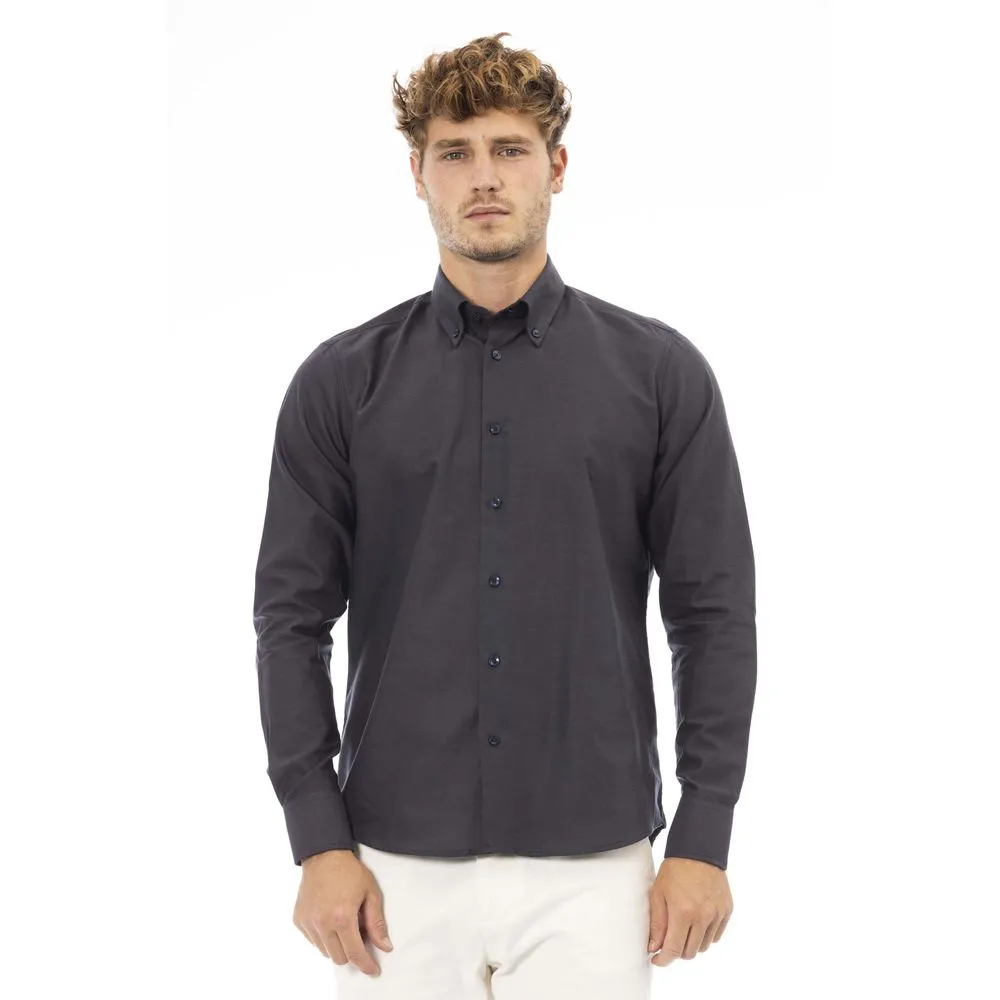 Gray Cotton Men Shirt sold by Louxly