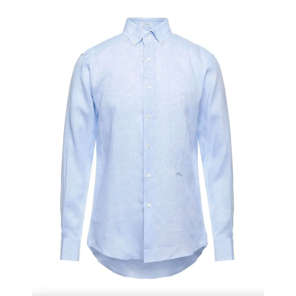 Elegant Light Blue Linen Shirt sold by Louxly