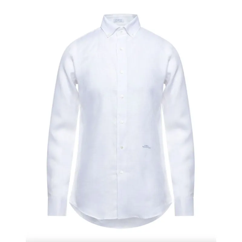 Elegant White Linen Long Sleeve Shirt sold by Louxly
