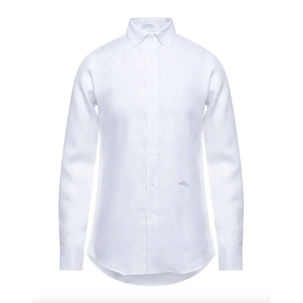 Elegant White Linen Long Sleeve Shirt sold by Louxly