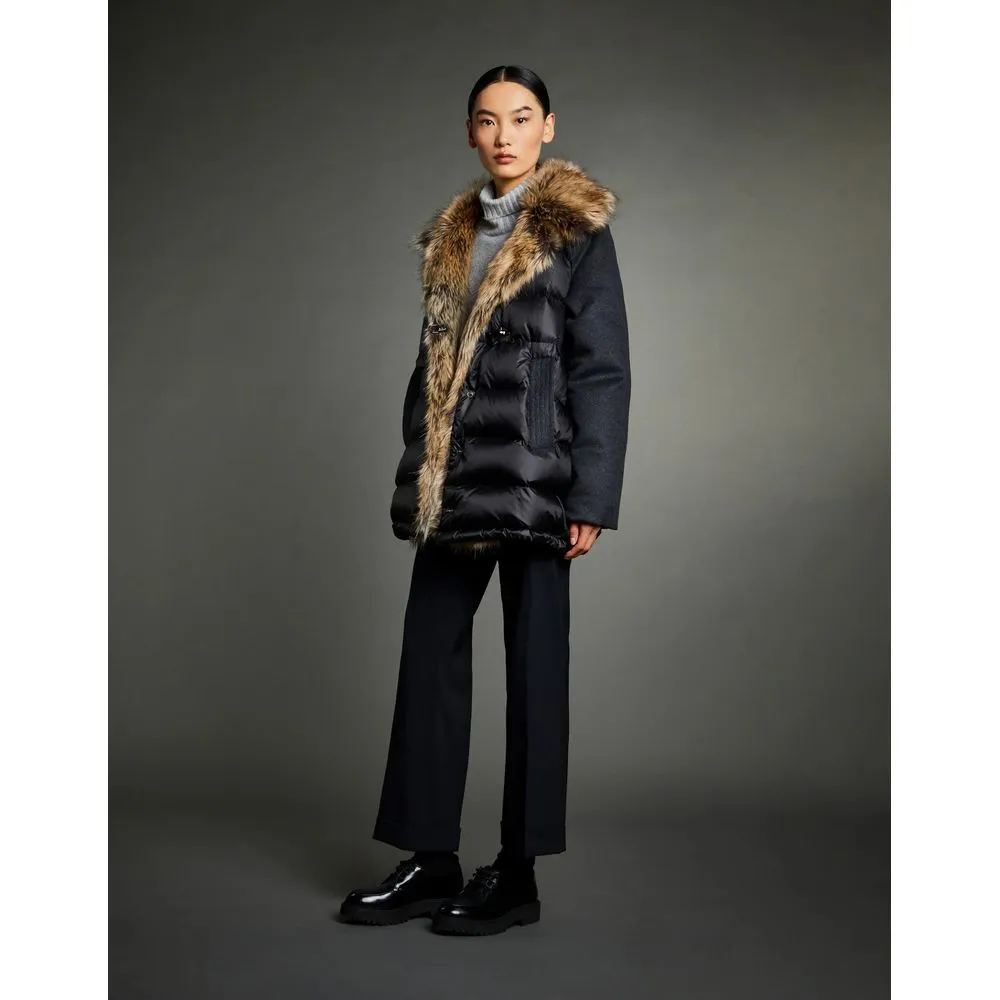 Chic Quilted Down Jacket with Faux Fur Details sold by Louxly product image thumbnail 4