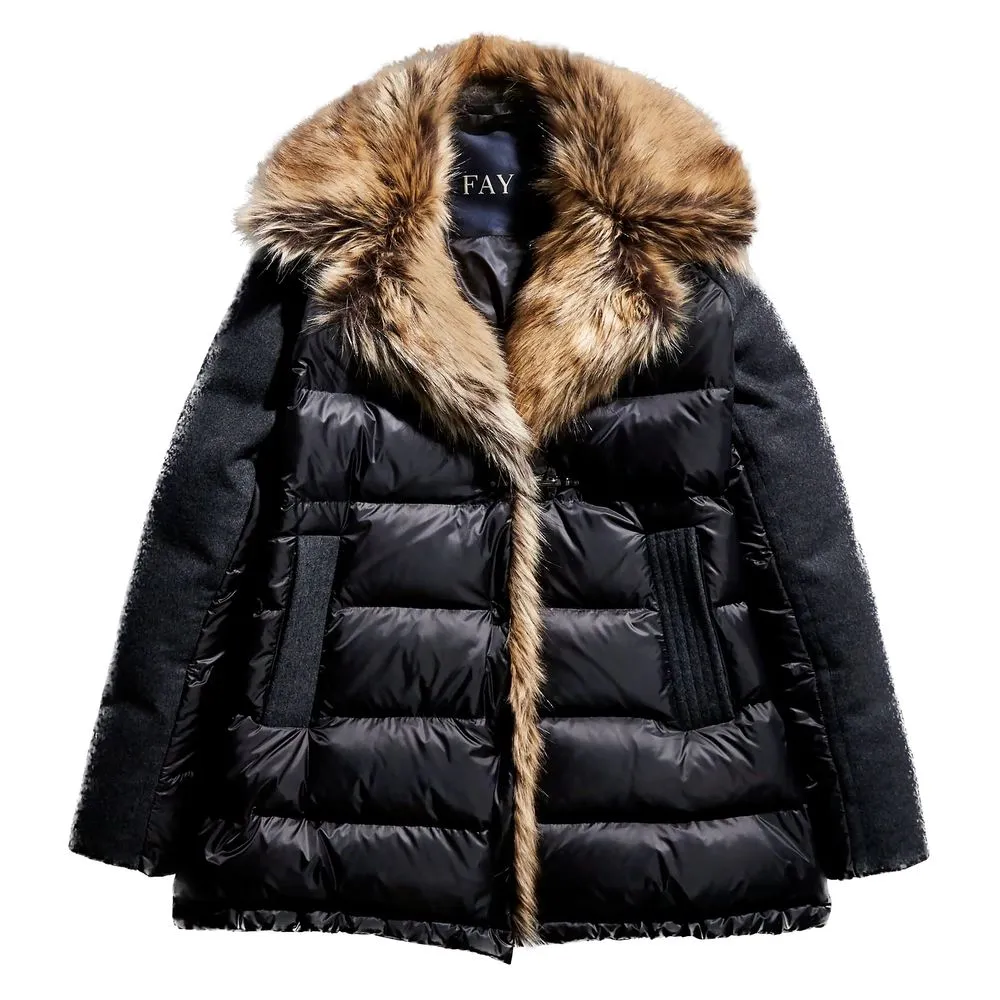 Chic Quilted Down Jacket with Faux Fur Details sold by Louxly