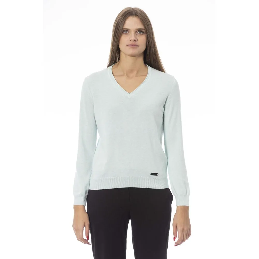Light Blue Cashmere Women Sweater sold by Louxly