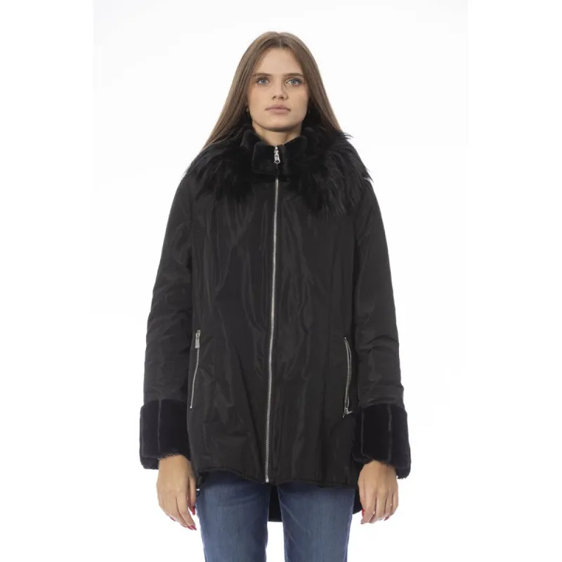 Black Polyester Women Jacket sold by Louxly