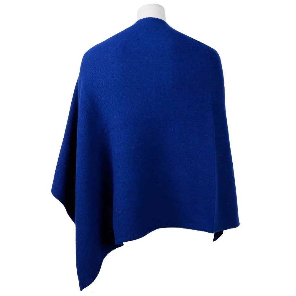 Elegant Cashmere V-Neck Poncho in Blue sold by Louxly product image thumbnail 2